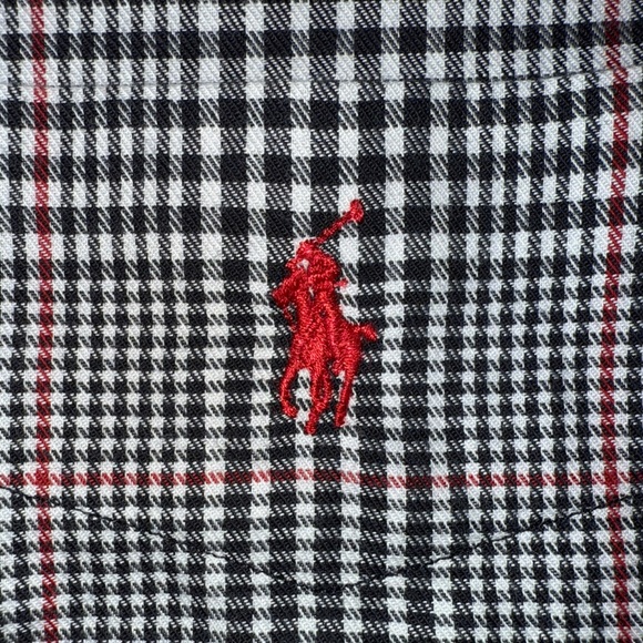 Ralph Lauren Tilden Button-Down Shirt Men’s Medium Black Red Check Long Sleeve - Picture 2 of 11